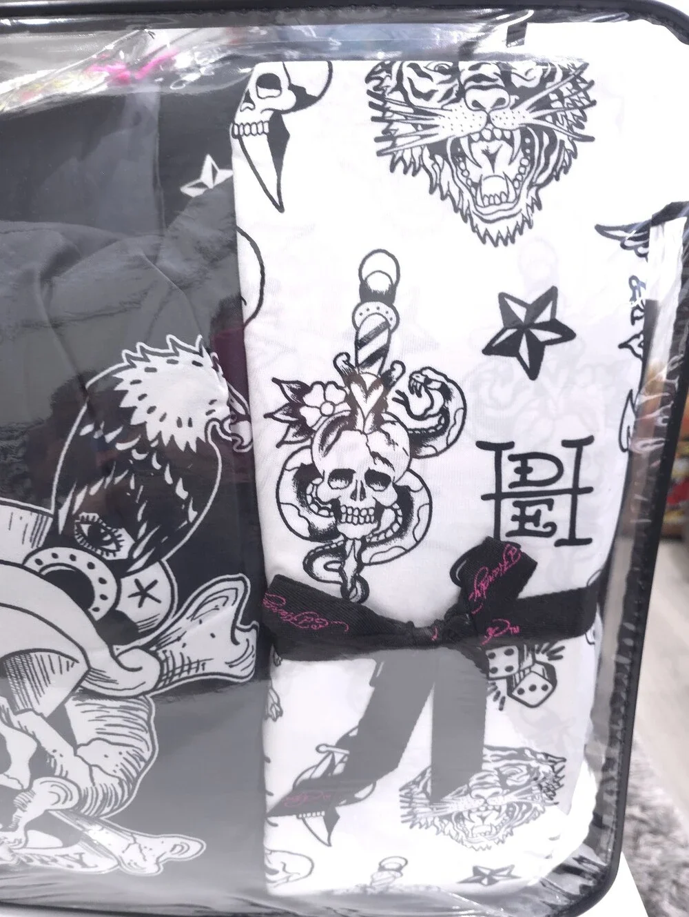 Ed Hardy KING 8-Piece Dice Gray Bedding Comforter Set